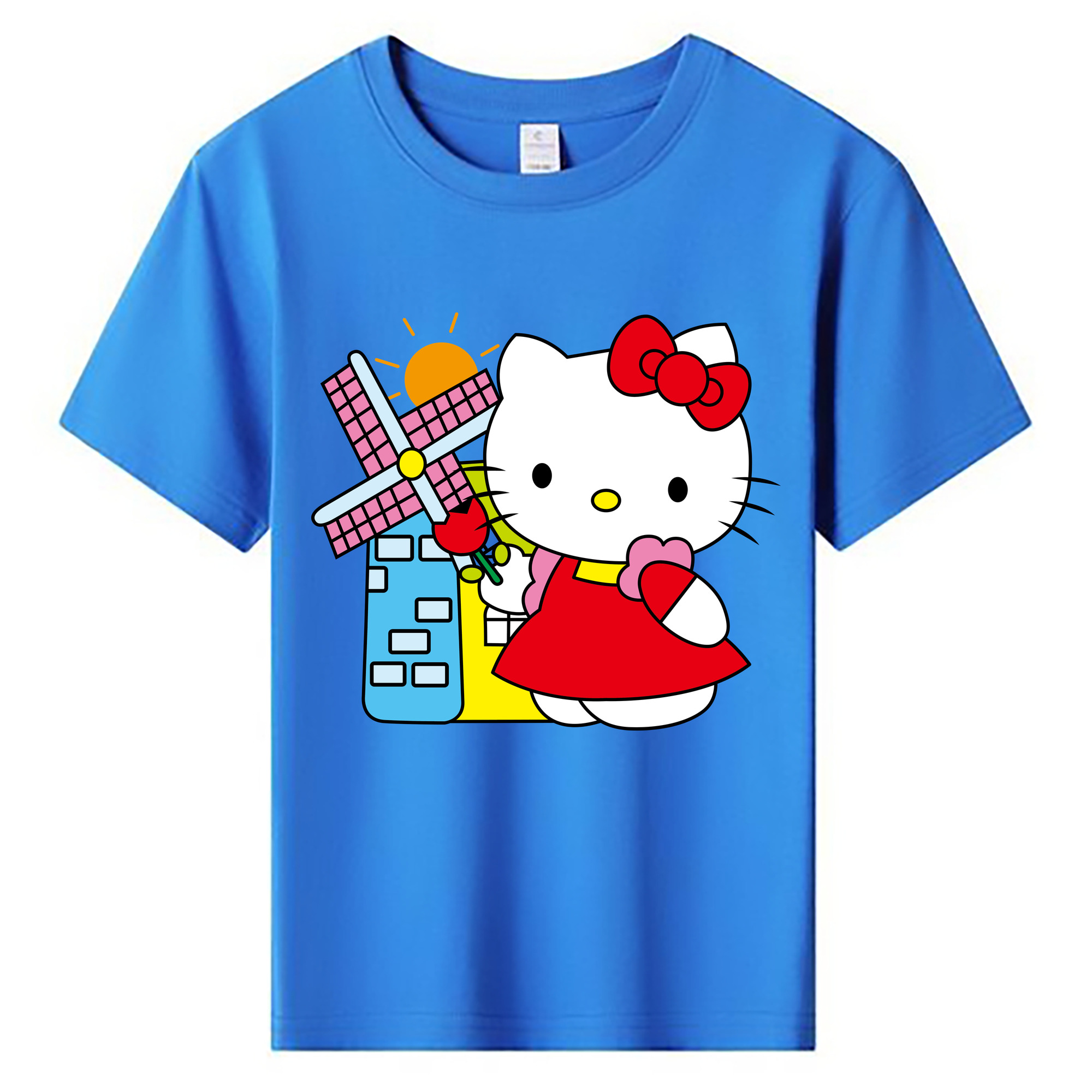 （画像用） Hello Kitty ハローキティ 綿100％キッズTシャツ（フロントプリント）